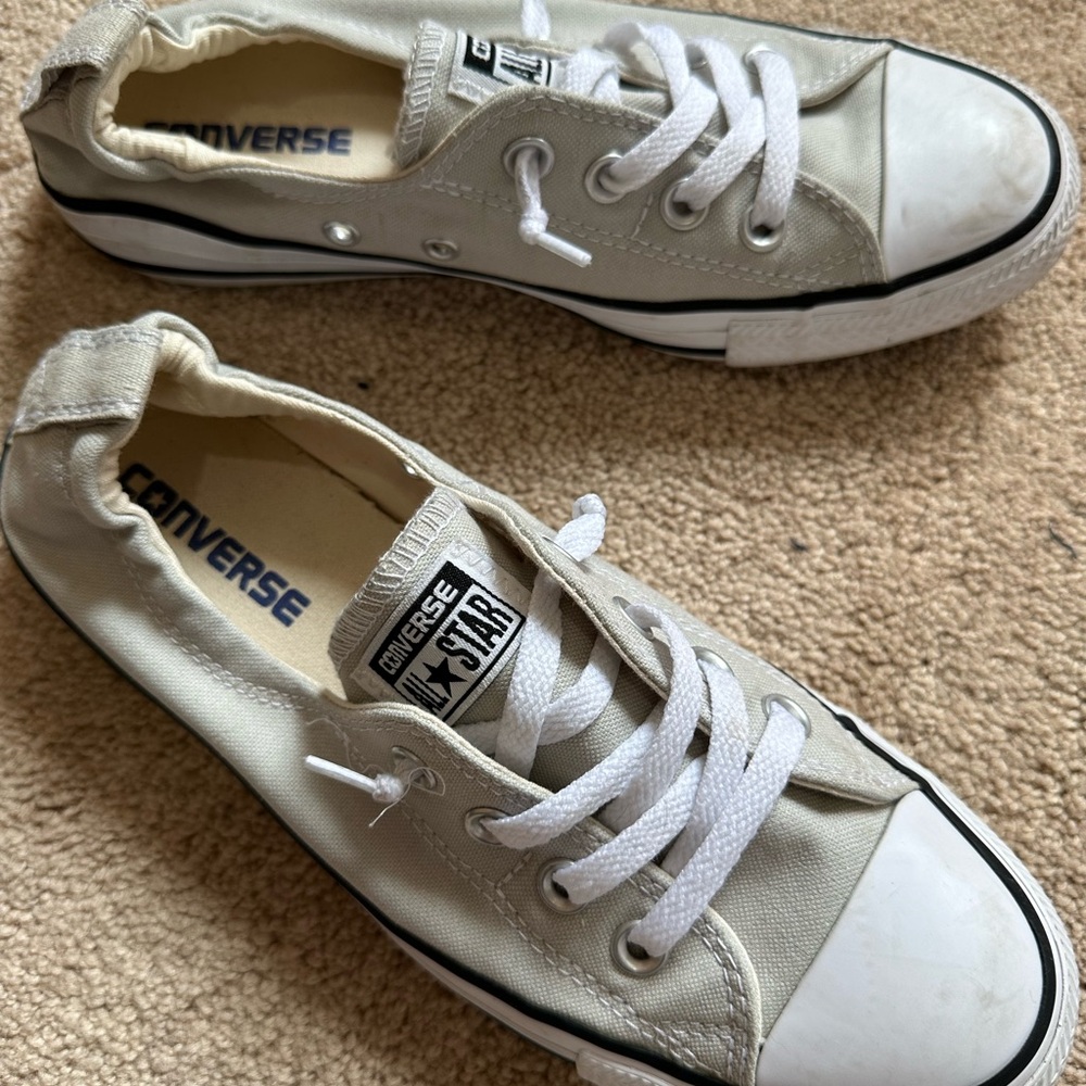 Converse All-Star Off-White Canvas Shoes in Excellent Condition Fun & Comfy! - Picture 11 of 11